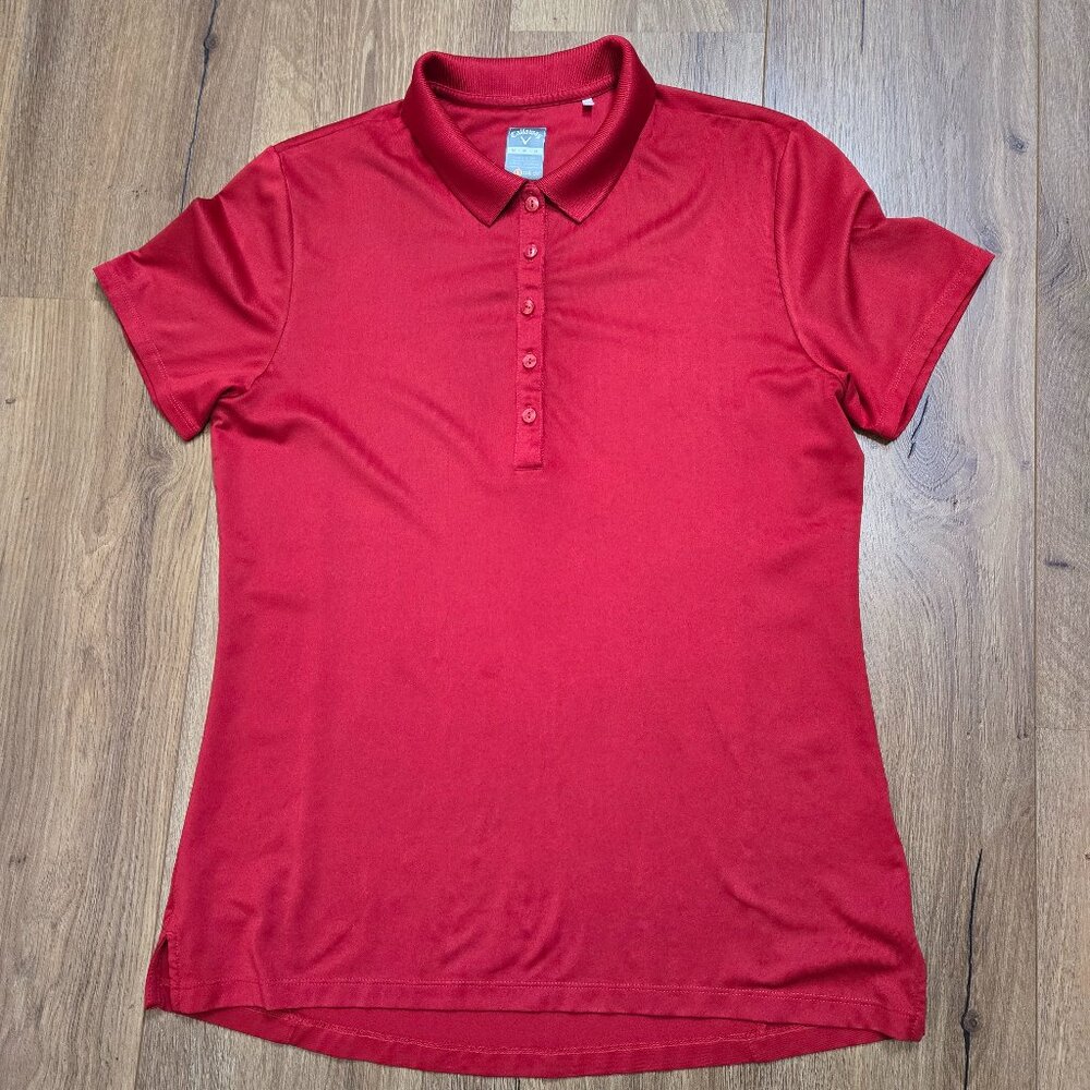 Callaway Women’s Red Short Sleeve Pullover Golf Shirt Size M - Opti-dri